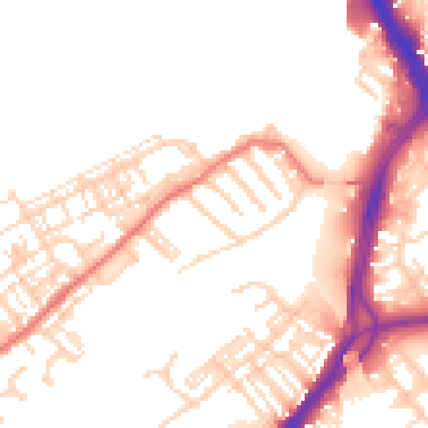 Daytime road noise heatmap for DN4 0BB