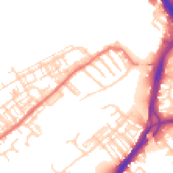 Daytime road noise heatmap for DN4 0BJ