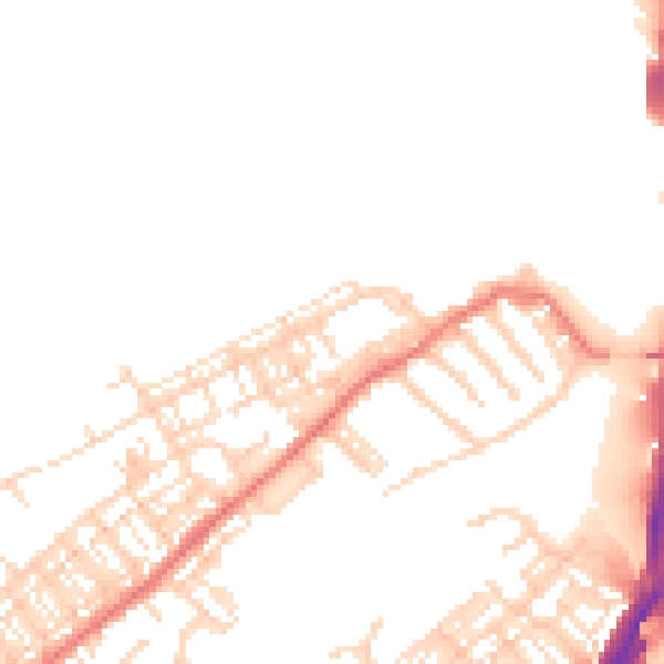 Daytime road noise heatmap for DN4 0BP