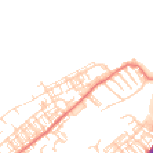 Daytime road noise heatmap for DN4 0BS