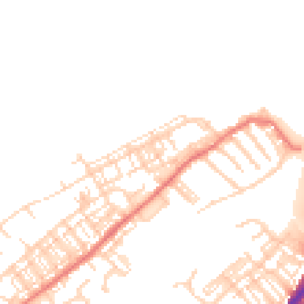 Daytime road noise heatmap for DN4 0BT
