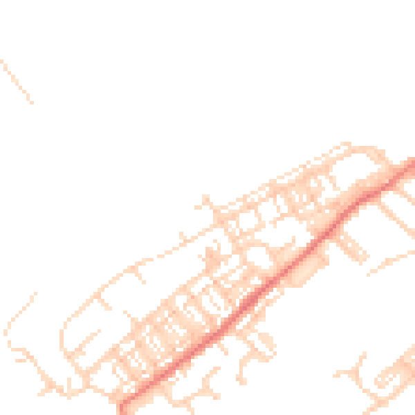 Daytime road noise heatmap for DN4 0DA