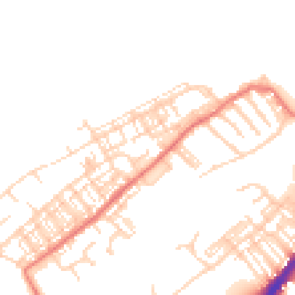 Daytime road noise heatmap for DN4 0DF