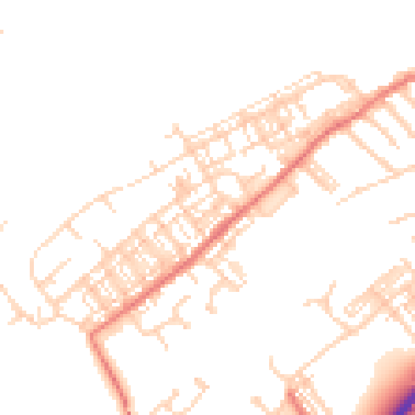 Daytime road noise heatmap for DN4 0DL