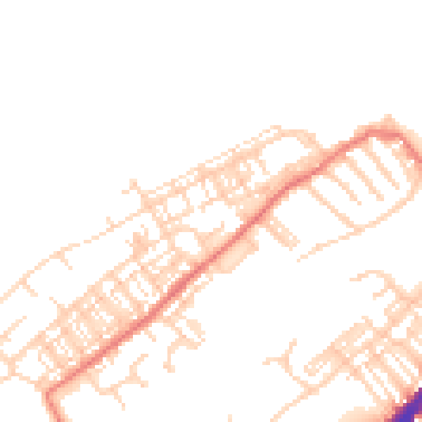 Daytime road noise heatmap for DN4 0DN