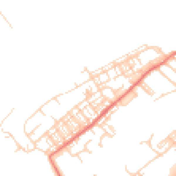 Daytime road noise heatmap for DN4 0DQ