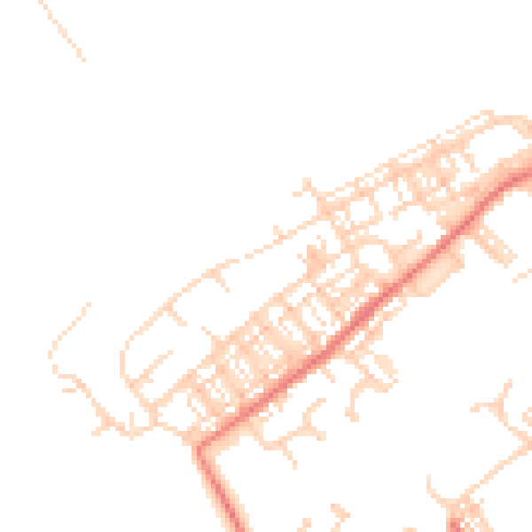 Daytime road noise heatmap for DN4 0DS