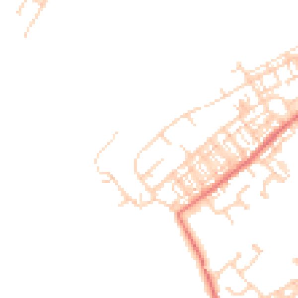 Daytime road noise heatmap for DN4 0DT