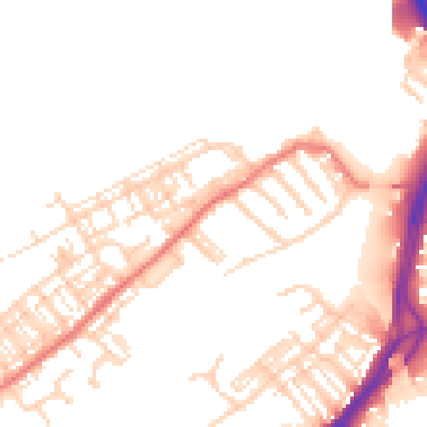 Daytime road noise heatmap for DN4 0ED