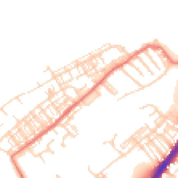 Daytime road noise heatmap for DN4 0EE