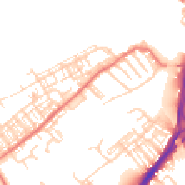 Daytime road noise heatmap for DN4 0EF