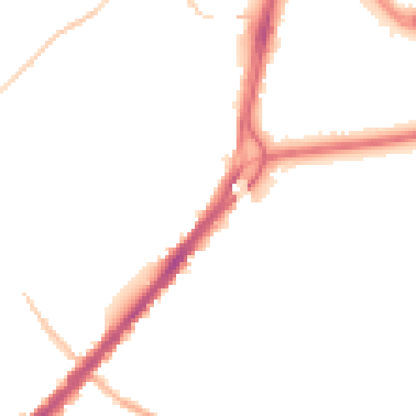 Night-time road noise heatmap for DN4 0JL