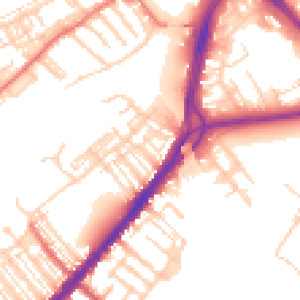 Daytime road noise heatmap for DN4 0LE