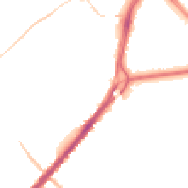 Night-time road noise heatmap for DN4 0LE