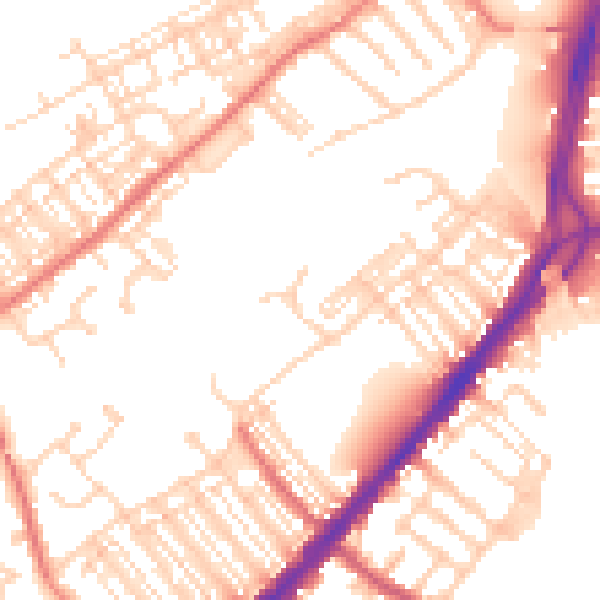 Daytime road noise heatmap for DN4 0LS