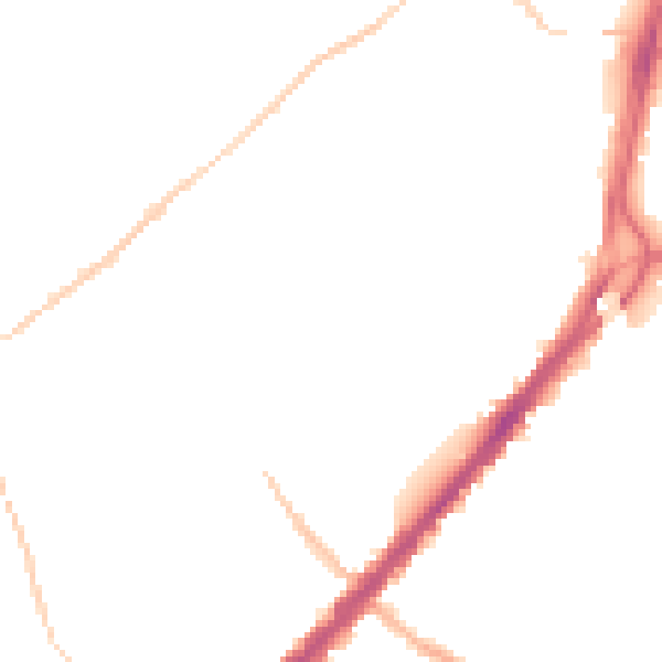 Night-time road noise heatmap for DN4 0LS