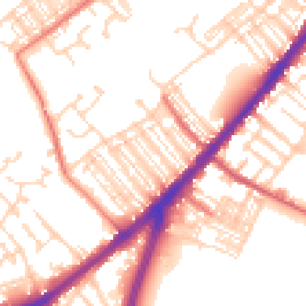 Daytime road noise heatmap for DN4 0ND