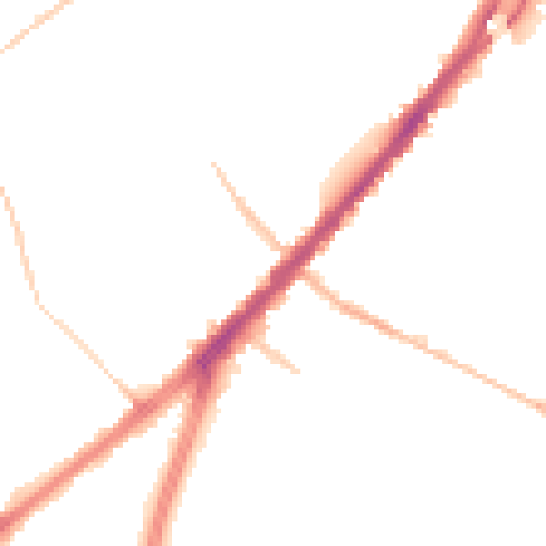 Night-time road noise heatmap for DN4 0NE