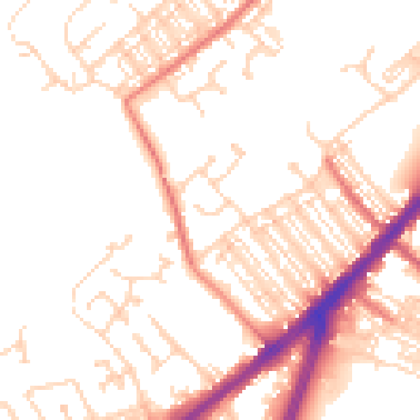 Daytime road noise heatmap for DN4 0PX