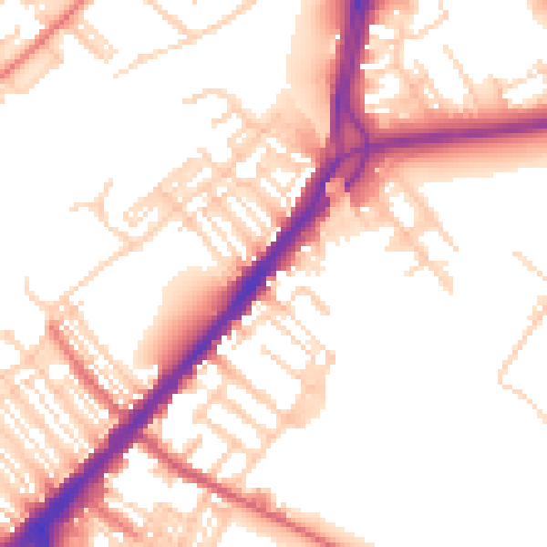 Daytime road noise heatmap for DN4 0RA