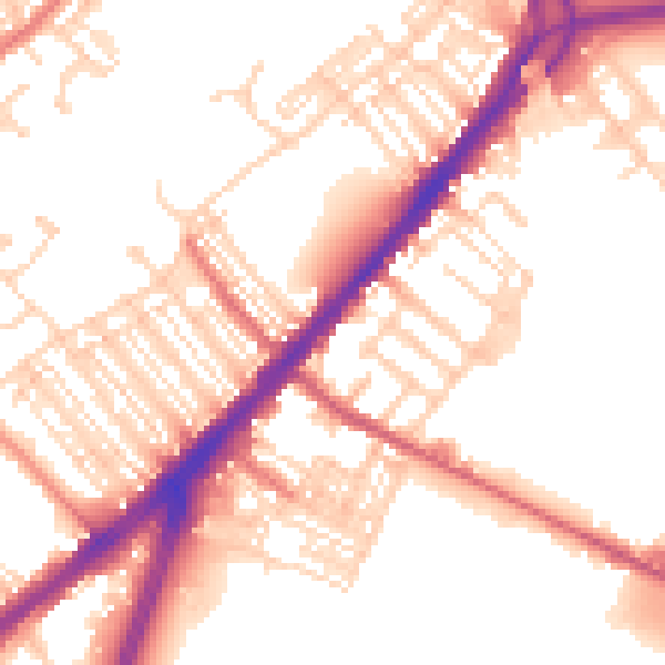 Daytime road noise heatmap for DN4 0RE