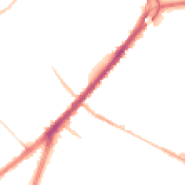 Night-time road noise heatmap for DN4 0RE