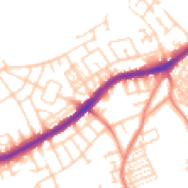 Daytime road noise heatmap for DN4 0RS