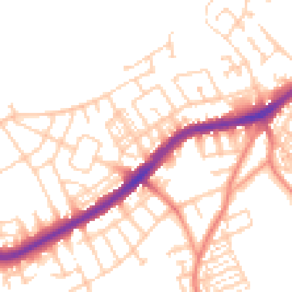 Daytime road noise heatmap for DN4 0ST