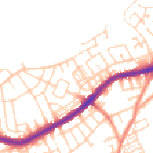 Daytime road noise heatmap for DN4 0TD