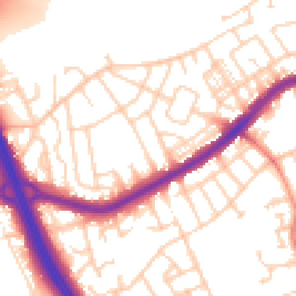 Daytime road noise heatmap for DN4 0UB