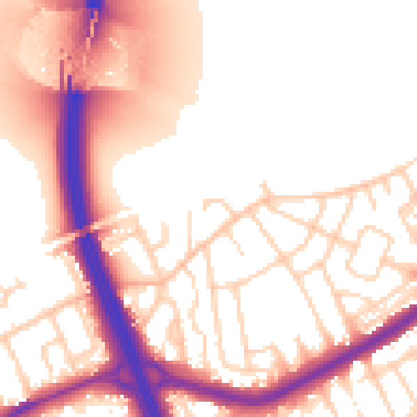 Daytime road noise heatmap for DN4 0XD