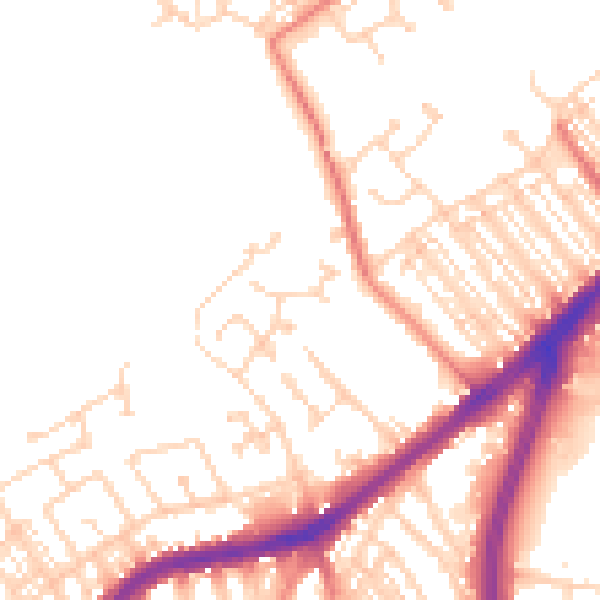 Daytime road noise heatmap for DN4 0XG