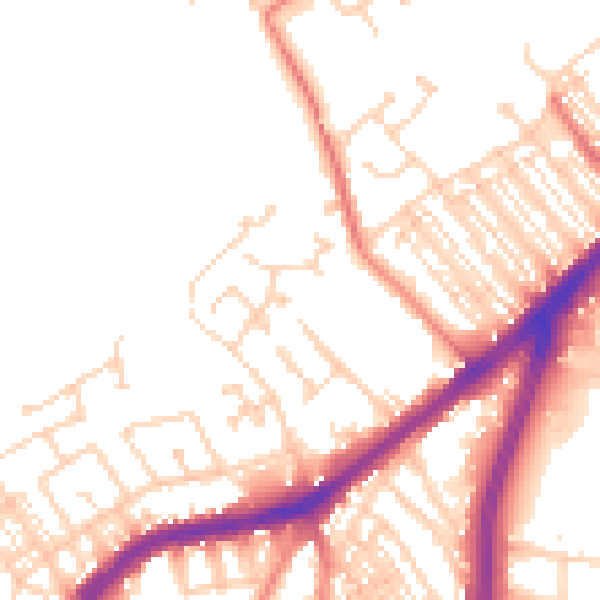 Daytime road noise heatmap for DN4 0XJ