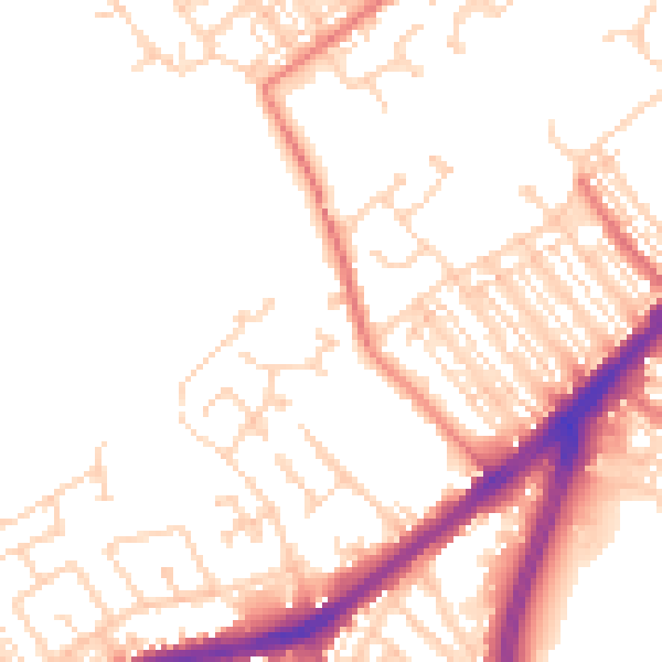 Daytime road noise heatmap for DN4 0XL