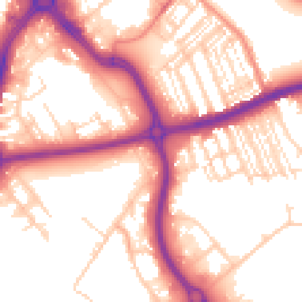 Daytime road noise heatmap for DN4 5AA