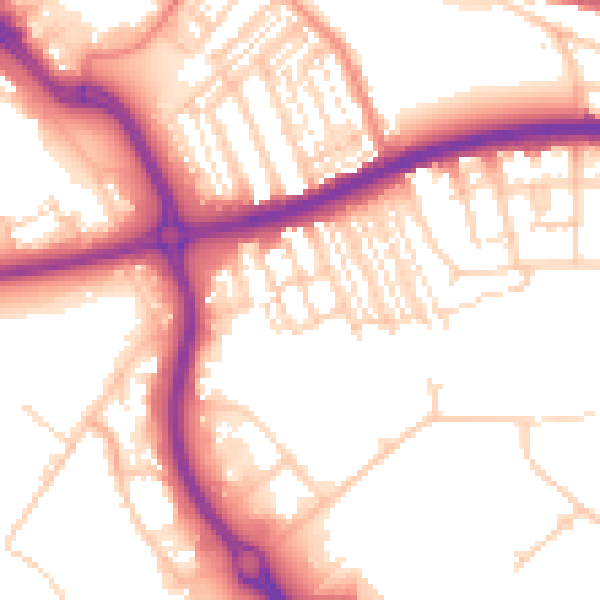 Daytime road noise heatmap for DN4 5AQ