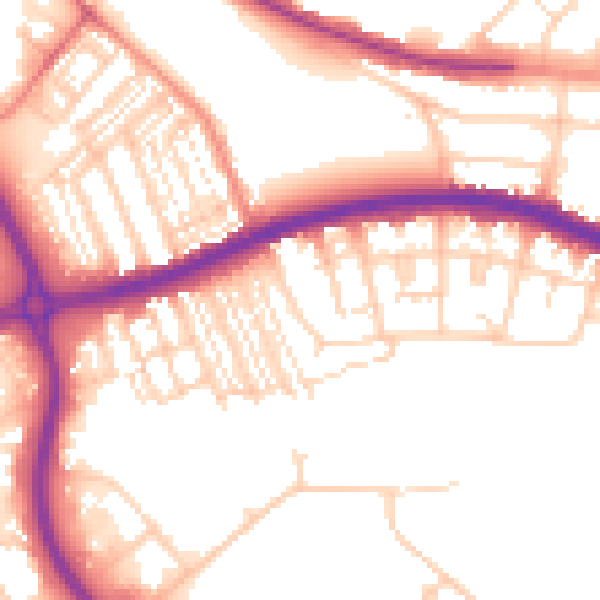 Daytime road noise heatmap for DN4 5AR