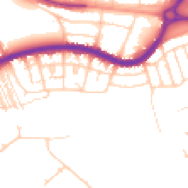 Daytime road noise heatmap for DN4 5BG