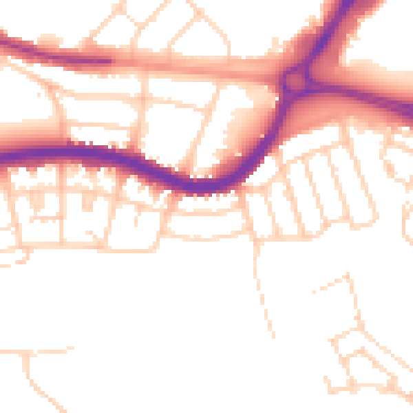 Daytime road noise heatmap for DN4 5BN