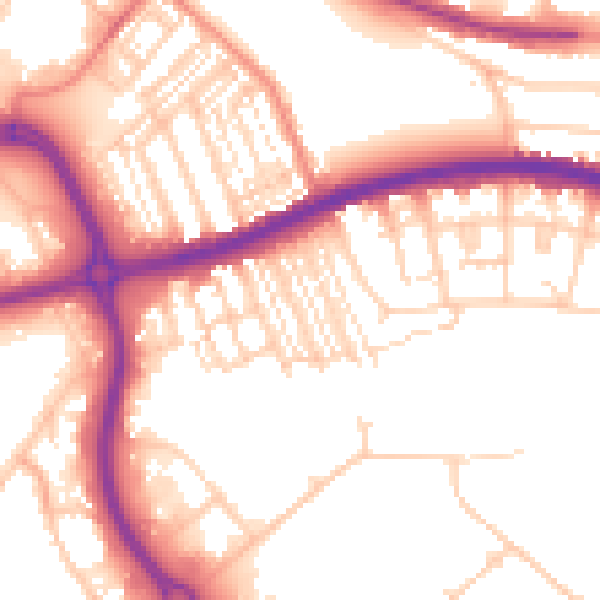 Daytime road noise heatmap for DN4 5DB