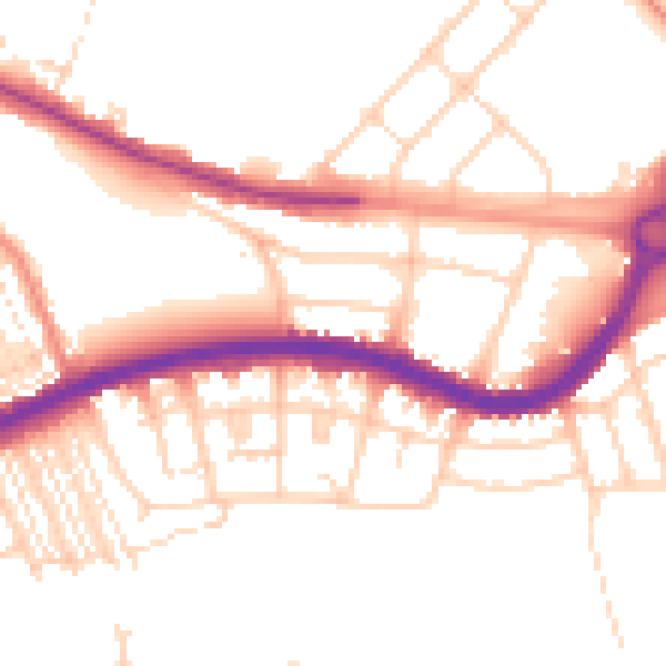 Daytime road noise heatmap for DN4 5DP
