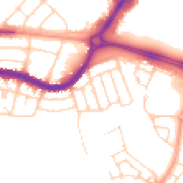 Daytime road noise heatmap for DN4 5EH
