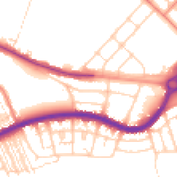 Daytime road noise heatmap for DN4 5EY