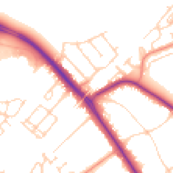 Daytime road noise heatmap for DN4 5JU