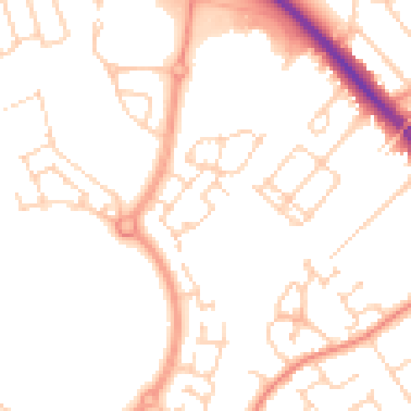 Daytime road noise heatmap for DN4 5PB