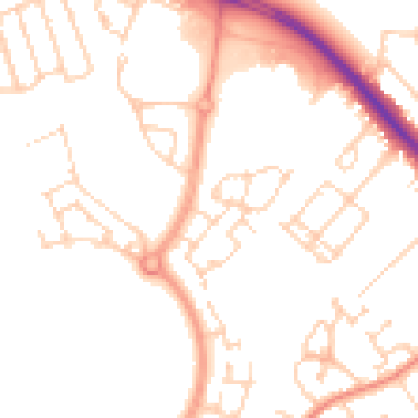 Daytime road noise heatmap for DN4 5PG