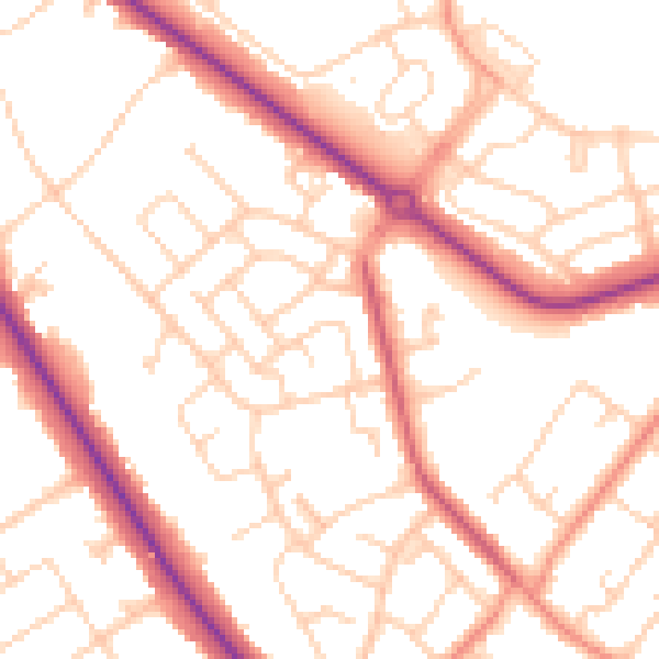 Daytime road noise heatmap for DN4 6BG