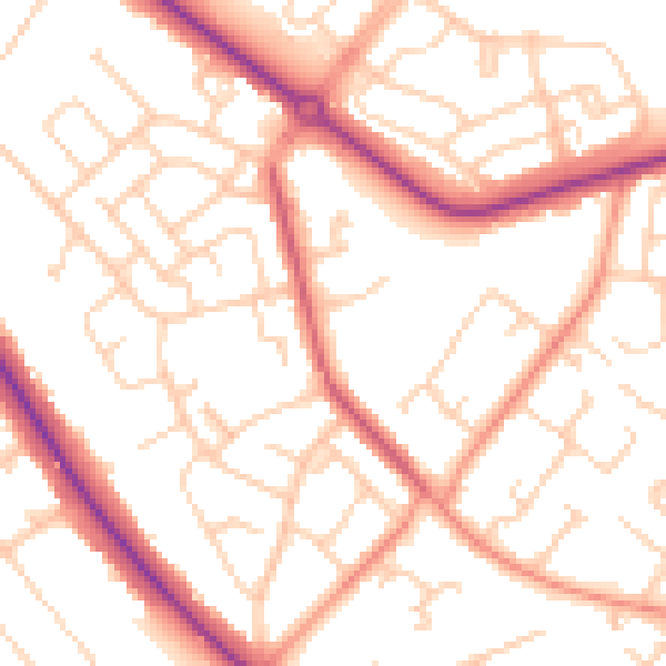Daytime road noise heatmap for DN4 6BX