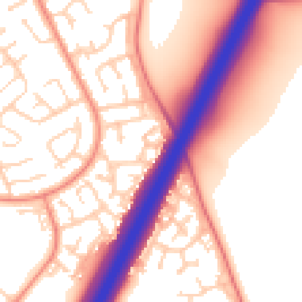 Daytime road noise heatmap for DN4 6EP