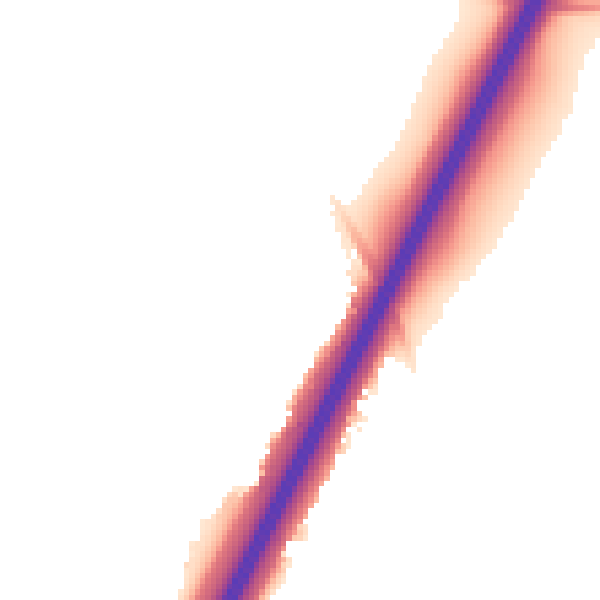 Night-time road noise heatmap for DN4 6ER